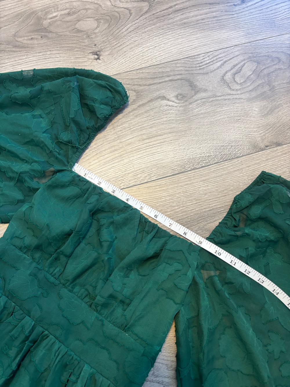 Lulus NWT Emerald Green Floral Jacquard Maxi Dress Long Sleeve Tie Back Size S - Picture 11 of 11